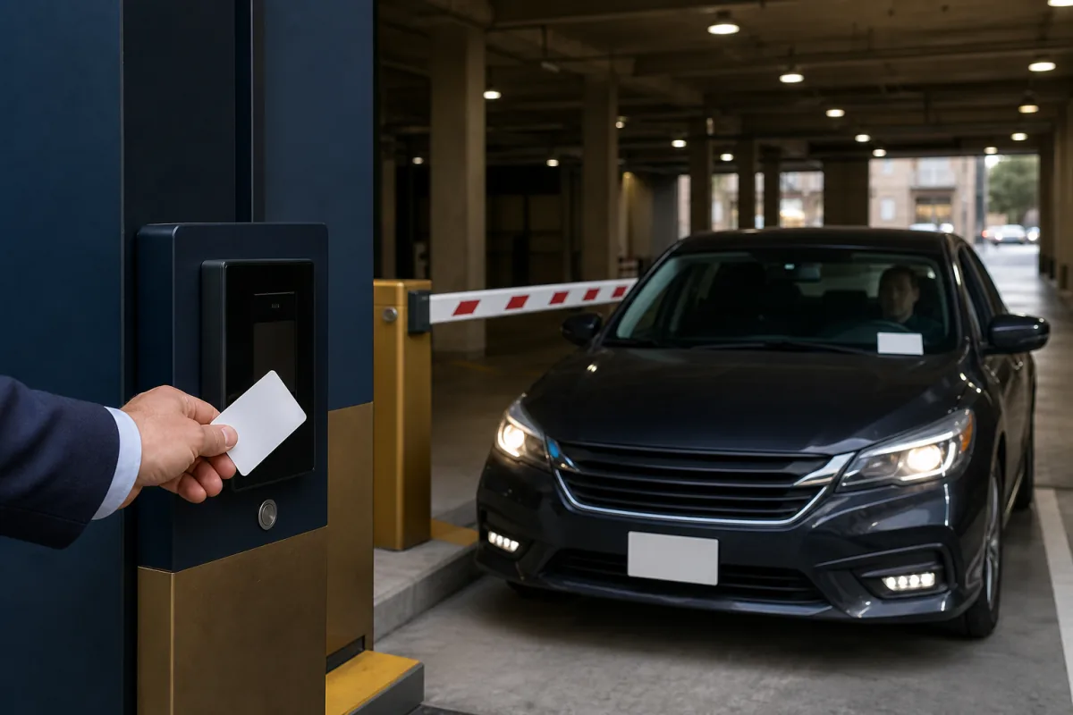Editorial access-control image for Parking Garage Access Card & Fob Replacement Guide